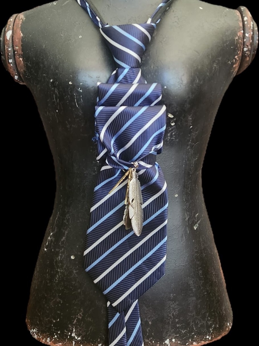 Feather Charm Statement Necktie